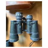 Binocular Set: Bushmaster 7x35 Binoculars with Leather Carry Case - Vintage Field Glasses Set