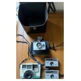 Polaroid Square Shooter 2 Land Camera - Wollensak 60mm Lens, Kodak Instamatic 154 (Lot of 4)
