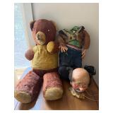 Vintage Plush Teddy Bear - Rag Doll with Clown Head