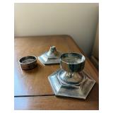 Green Metal Church Lanterns (2) - Crackle-Glaze Pots (2) - Halloween Pumpkin Box - Diamond Glass Cube