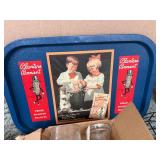 Planters Pennant Vintage Tin Tray - Glass Milk Bottles, Jars, Vase & LP Record Bowl