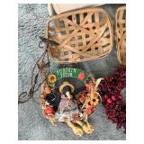 Two Wicker Baskets - Pumpkin Patch Wreath, Berry Heart Wreath, Oh Sweet Summer Mug