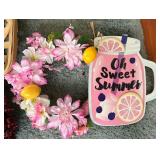 Two Wicker Baskets - Pumpkin Patch Wreath, Berry Heart Wreath, Oh Sweet Summer Mug