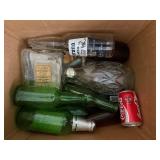 Assorted Beverage Bottles & Cans - Coca-Cola, Mountain Dew, Bud Light, Labatt Blue, Sprite