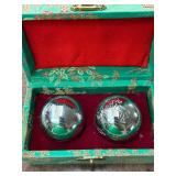 Baoding Balls - Twin Chinese Exercise Spheres in Turquoise Gift Box
