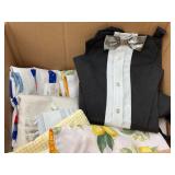 Lemon-Print Table Linens/ Textiles & Black Dress 