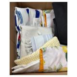 Lemon-Print Table Linens/ Textiles & Black Dress 