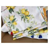 Lemon-Print Table Linens/ Textiles & Black Dress 