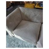 Sectional Sofa - 103-Inch Long Beige Damask Upholstery