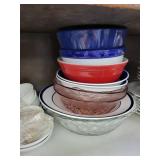 Entire Contents of the Cupboard Including Serving Pieces, Blue & White Porcelain Dinnerware Set with Glassware - Gravy Boat Included