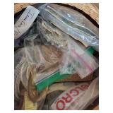 Vintage Wooden Treasure Chest, Wicker Basket & Carved Box