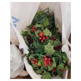 Christmas Ornament Bundle - Gold & Red Balls, Santa Figurine, Dog Figurine, Candlestick