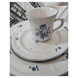 Blue Floral Porcelain China Set