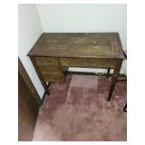 Vintage Wooden Sewing Table with Left 2-Drawer  - 36W x 19D x 30H