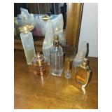 Assorted Perfume Bottles Collection - YSL, Givenchy, Lancôme in Plastic Bin