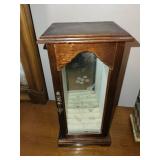 Oak Display Cabinet with Glass Door & Mirrored Back - Small Jewelry/ Trinket Case