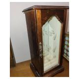 Oak Display Cabinet with Glass Door & Mirrored Back - Small Jewelry/ Trinket Case
