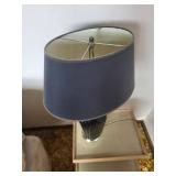 Table Lamp - Black Ceramic Vase-Base with Black Fabric Shade