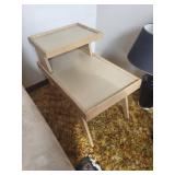 Wooden Two-Tier Side Table With Upper Shelf