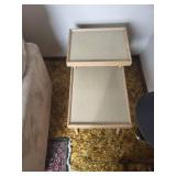 Wooden Two-Tier Side Table With Upper Shelf