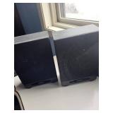 Pair of Black Bookshelf Speakers - Vintage CRT TV, VCR & Apex Digital Converter Box