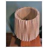 Ceramic Table Lamp with Pleated Shade & Pale Blue Hydrangea Vase