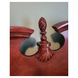 Four-Poster Bed in Dark Wood with Carved Finials