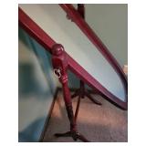 Mirror - Burgundy Wood Full-Length Oval Standing Mirror