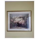 Floral Still Life Print - Pink Hydrangea in Gold Frame