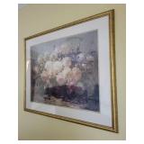 Floral Still Life Print - Pink Hydrangea in Gold Frame
