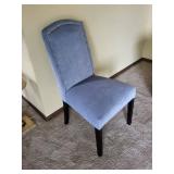 Blue Velvet Dining Chair - Nailhead Trim, Light Blue Upholstery
