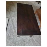 Dark Espresso Wood Coffee Table with Lower Shelf - 44 in Long, Living Room