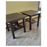 Dark Espresso End Tables, Pair - Wood, 22 x 18 x 18 in