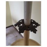 Floor Lamp - Vintage Mid-Century With Round Shelf & Pleated Shade