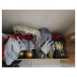 Gold Spherical Vases with Red Faux Roses - Ornate Home Decor Set for Mantel