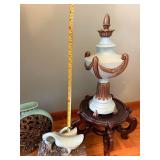 Ornate Decorative Vase, Sculpture & Urn Set with plant stand