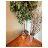 Artificial Ficus Tree and Twig Arrangement Set for Home Decor