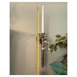 Elegant Crystal Embellished Wall Sconce with Candle Holder