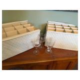 Set of Etched Glassware with Storage Containers