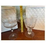Set of Etched Glassware with Storage Containers