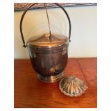 Vintage Oneida USA Silver Ice Bucket & Shell Caviar Serving Dish