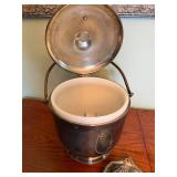Vintage Oneida USA Silver Ice Bucket & Shell Caviar Serving Dish