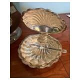 Vintage Oneida USA Silver Ice Bucket & Shell Caviar Serving Dish