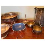 Vintage Silver and Metal Serving Lot: Bowls, Pitchers, Goblets