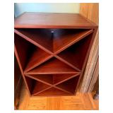 Solid Wood Wine Rack Geometric Design