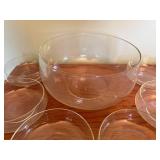 Elegant 9-Piece Clear Glass Bowl Set - Large and Small Bowls