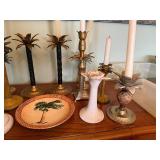 Mixed Decorative Candle Holders & Palm Tree Plate Collection