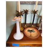 Mixed Decorative Candle Holders & Palm Tree Plate Collection