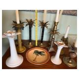 Mixed Decorative Candle Holders & Palm Tree Plate Collection