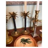 Mixed Decorative Candle Holders & Palm Tree Plate Collection